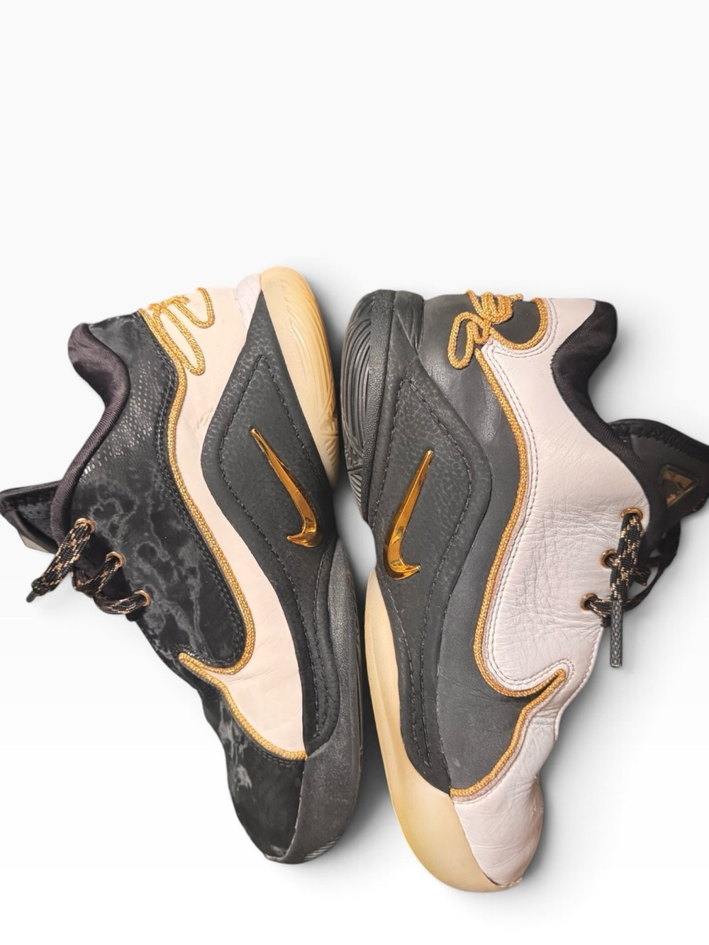 Nike Kids Black, Cream & Gold Low-Top Sneakers